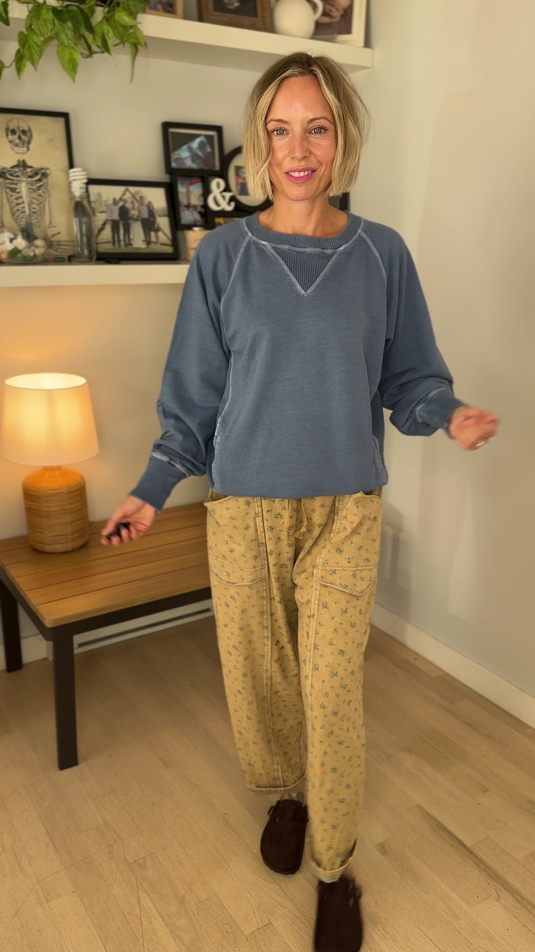 Juliet Washed Tunic Sweatshirt-  DUSTY BLUE