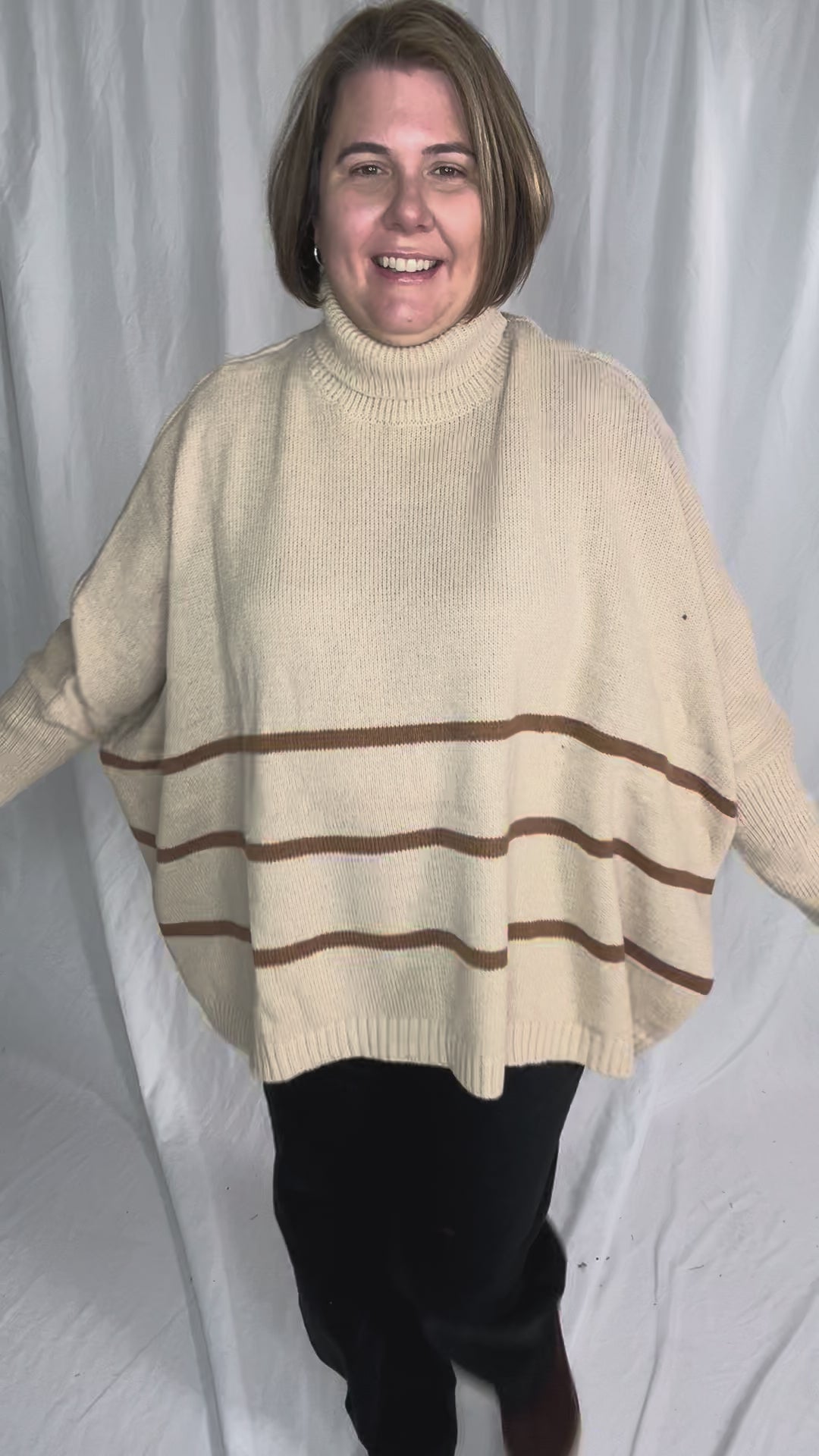 Effie Turtleneck Knit Sweater- LIGHT TAUPE