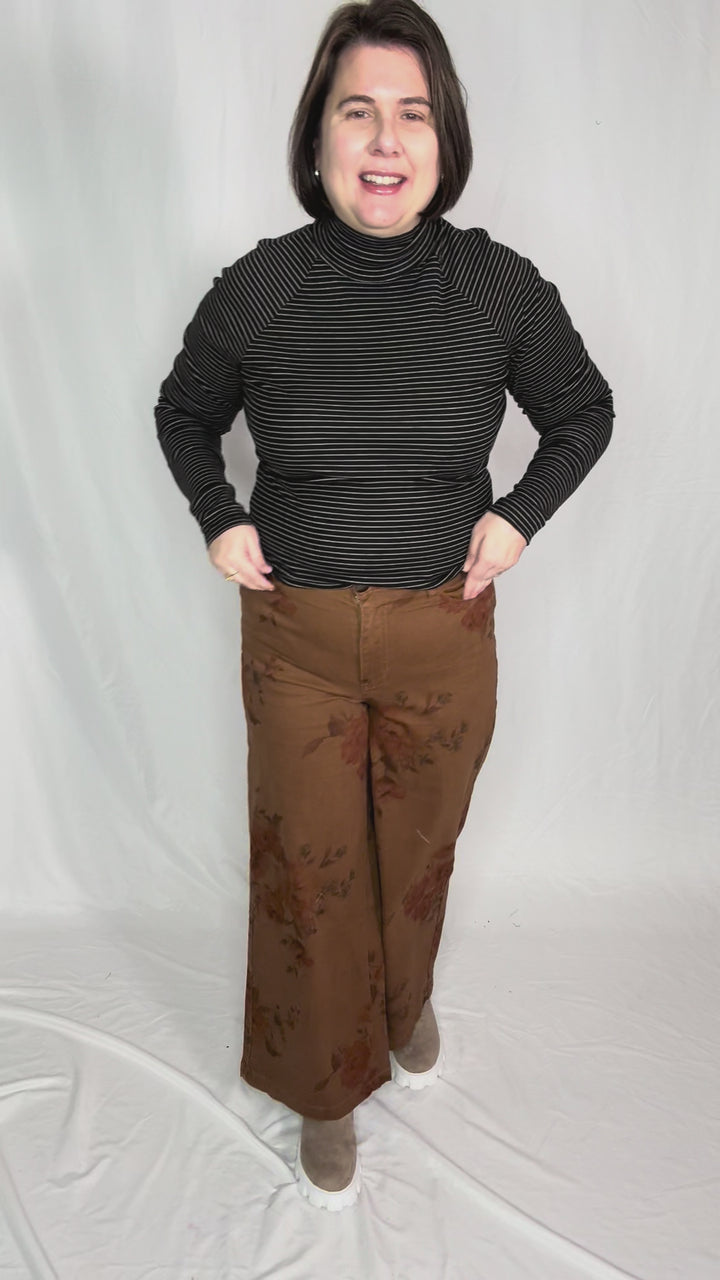 Champagne Kiss Mock Neck Long Sleeve- BLACK