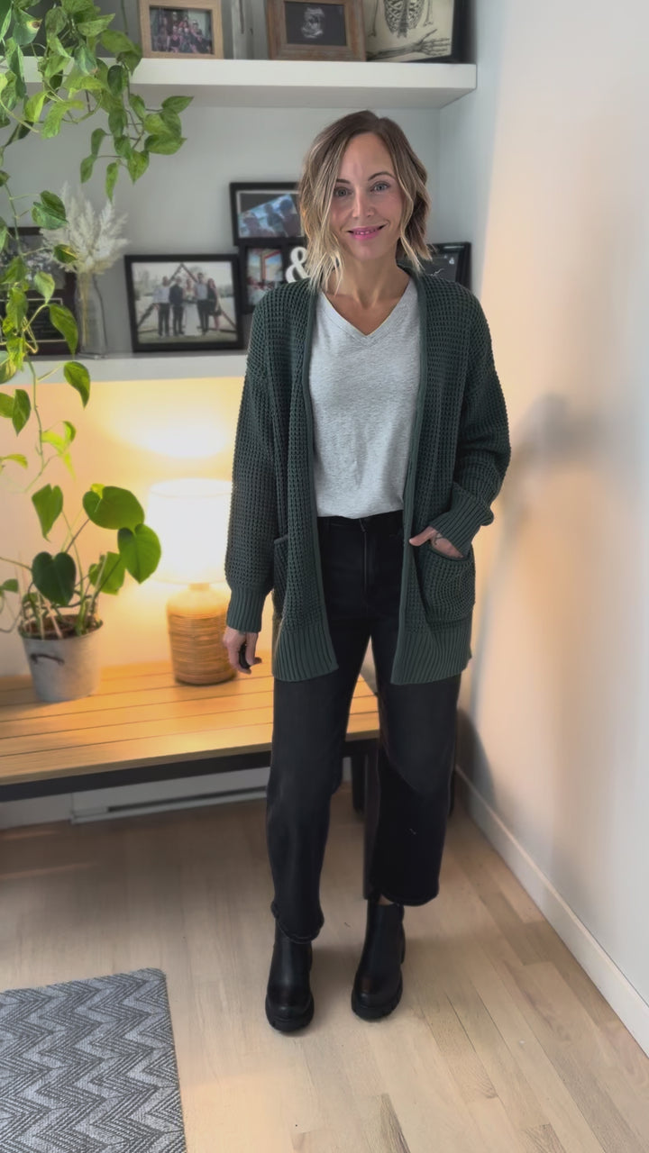 Marley Waffle Cardigan- ASH JADE