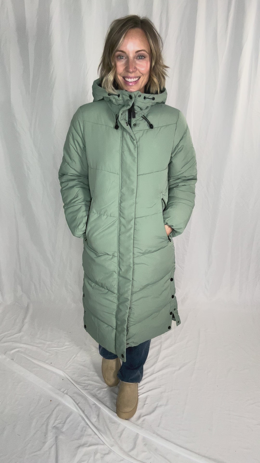 ONLY Maggi Long Puffer Coat- LILY PAD