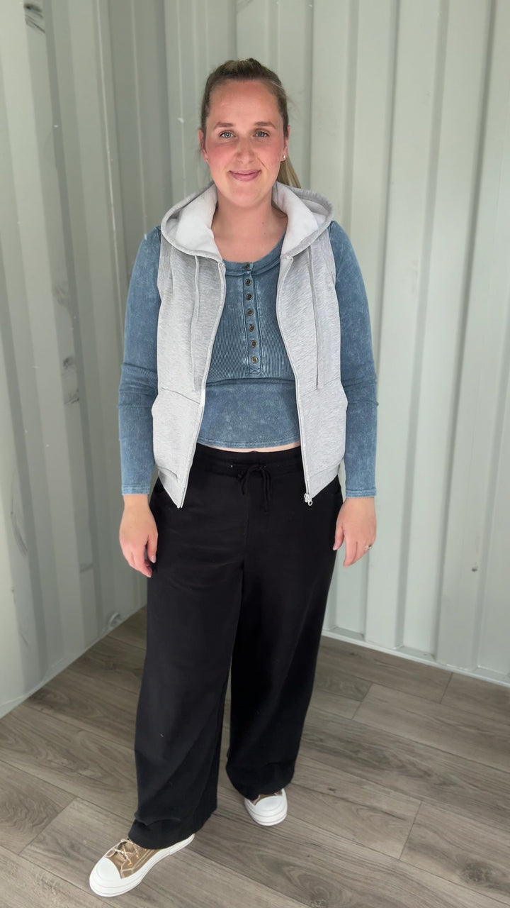 Portman Sweatshirt Vest- HEATHER GREY