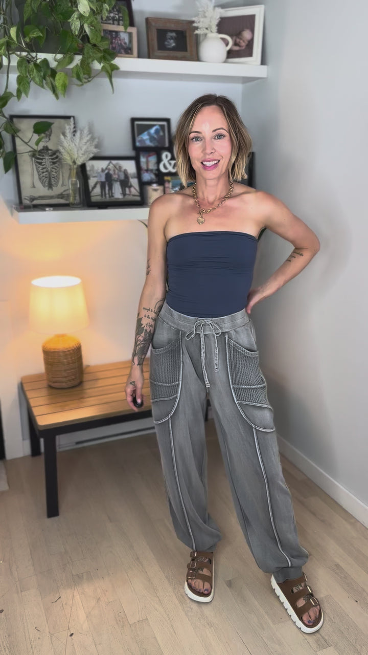 Monaco Washed Terry Pant- ASH