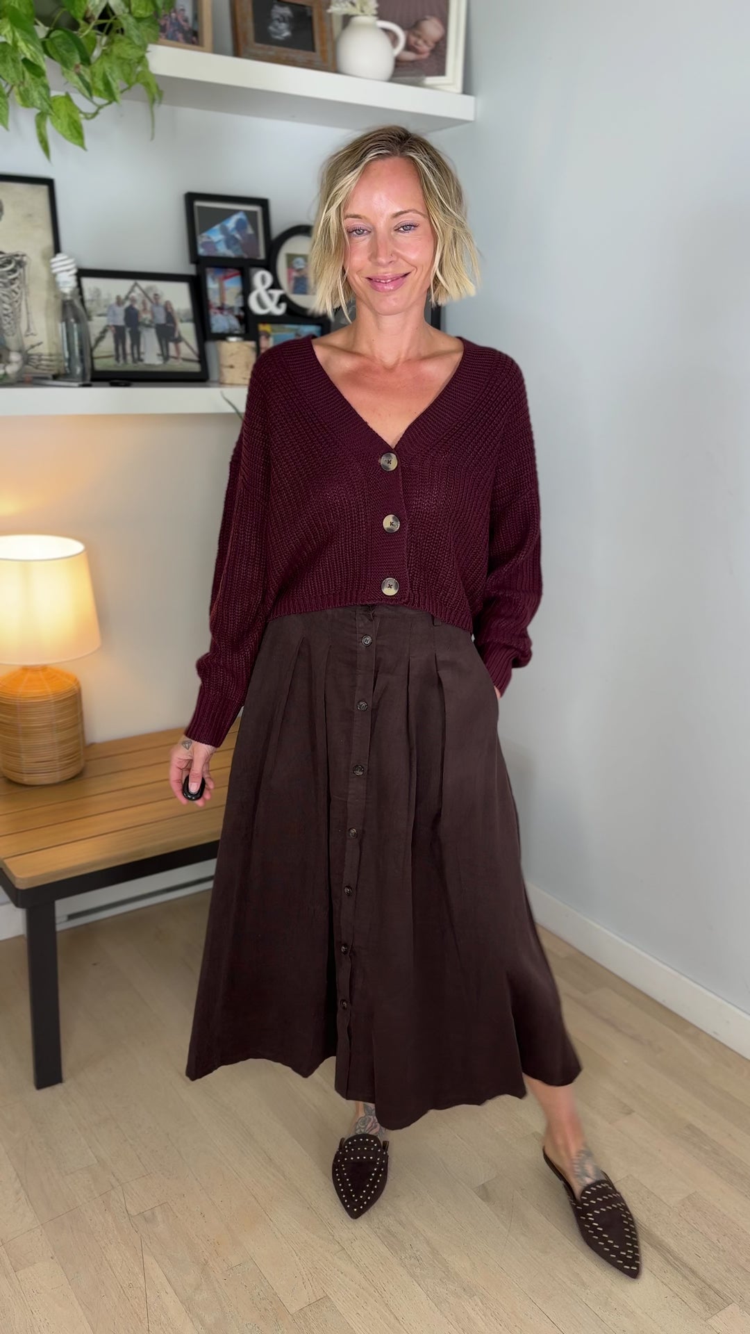 ONLY Caroline Button Cardigan- PORT ROYALE