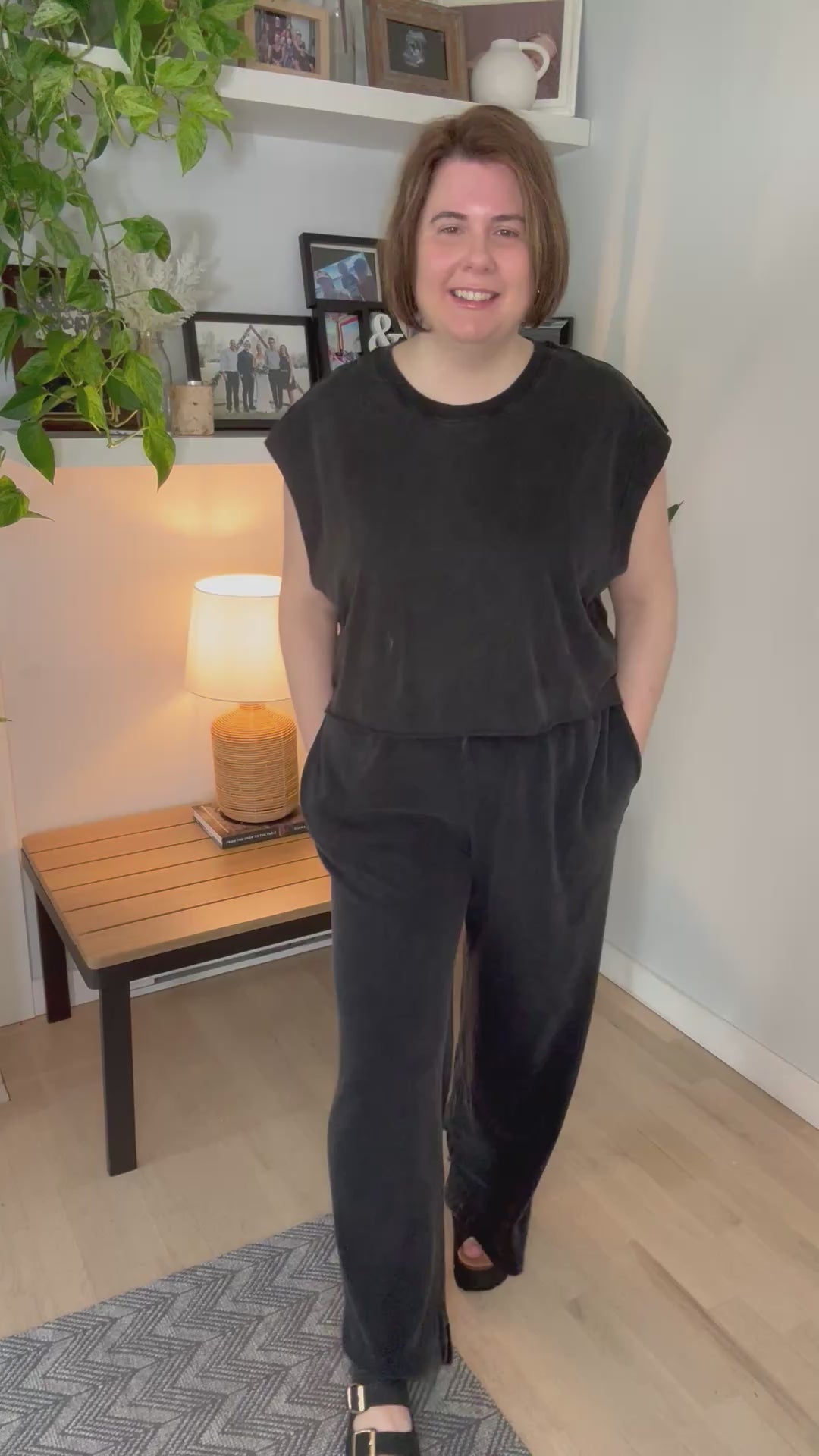 Moonlight Cotton Short Sleeve Crop- BLACK