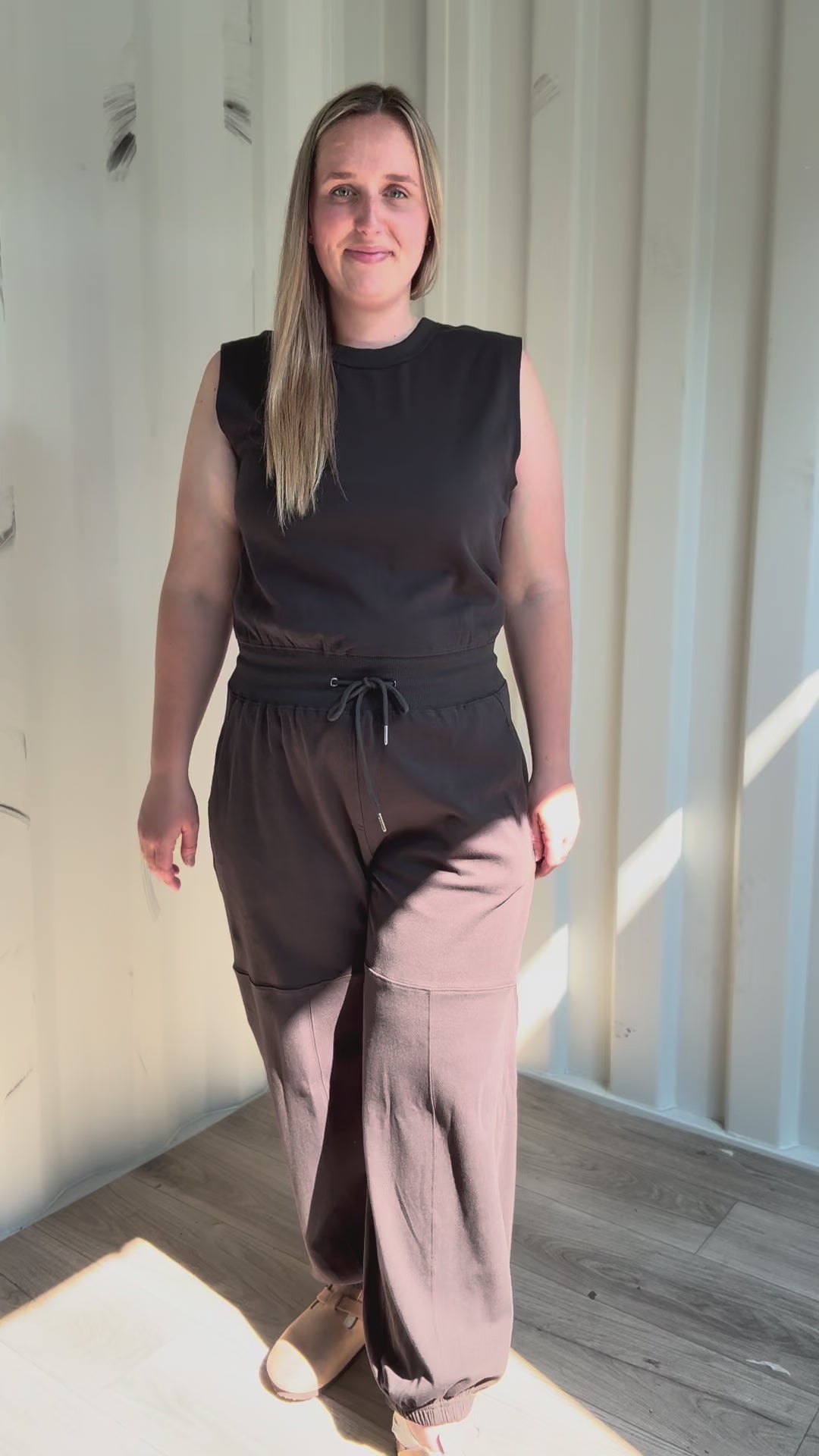 Overly Drawstring Barrel Jumpsuit- ASH
