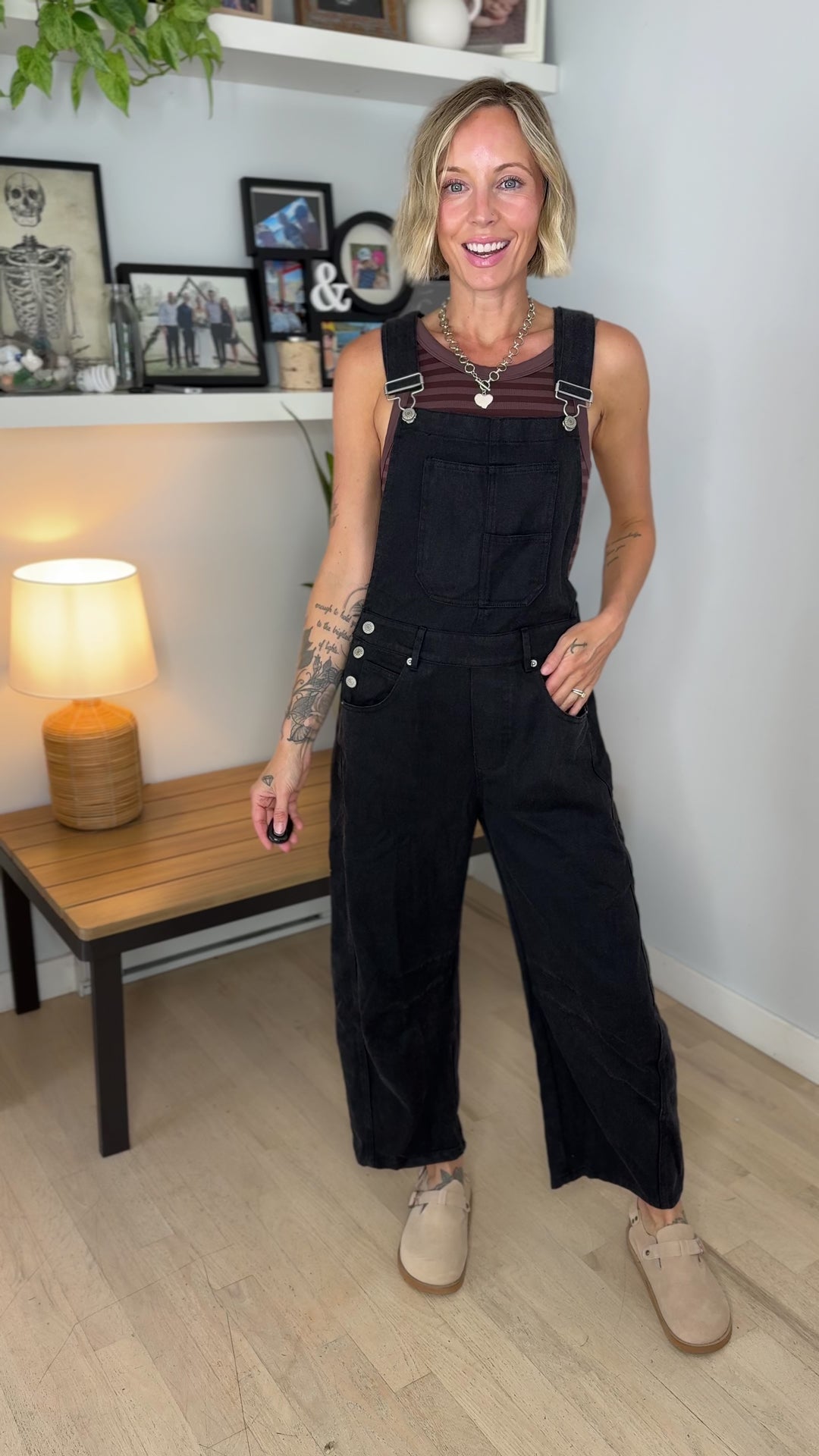 Perry Barrel Overalls- ASH BLACK