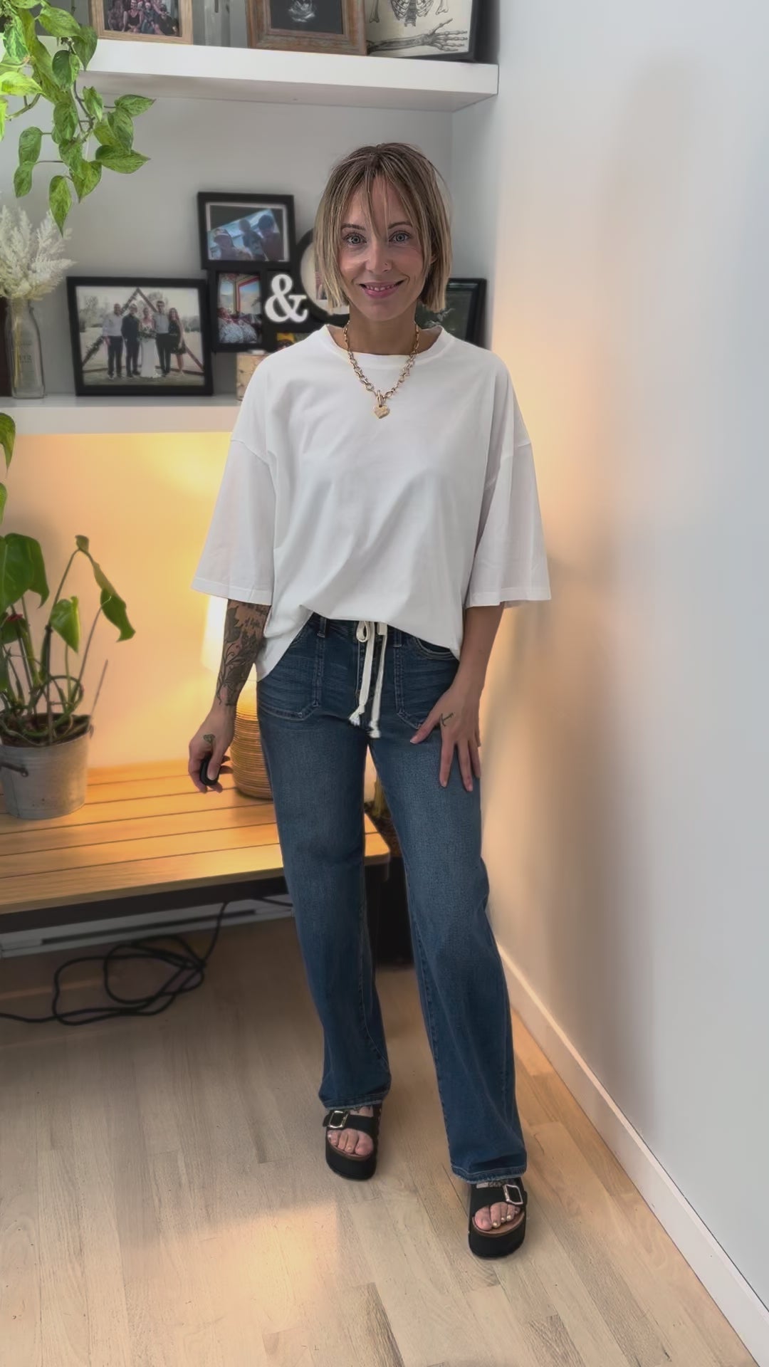 Kaya Cotton Boyfriend Tee- WHITE