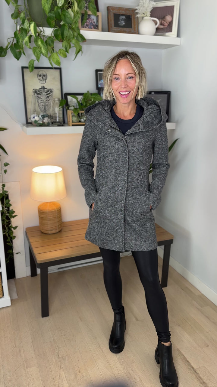 Only Alison Hooded Coat- GREY MELANGE