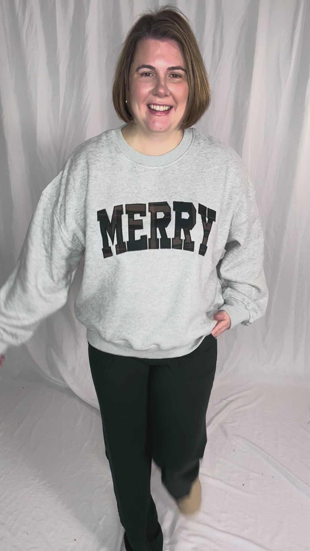 Merry Embroidered Crewneck Sweatshirt