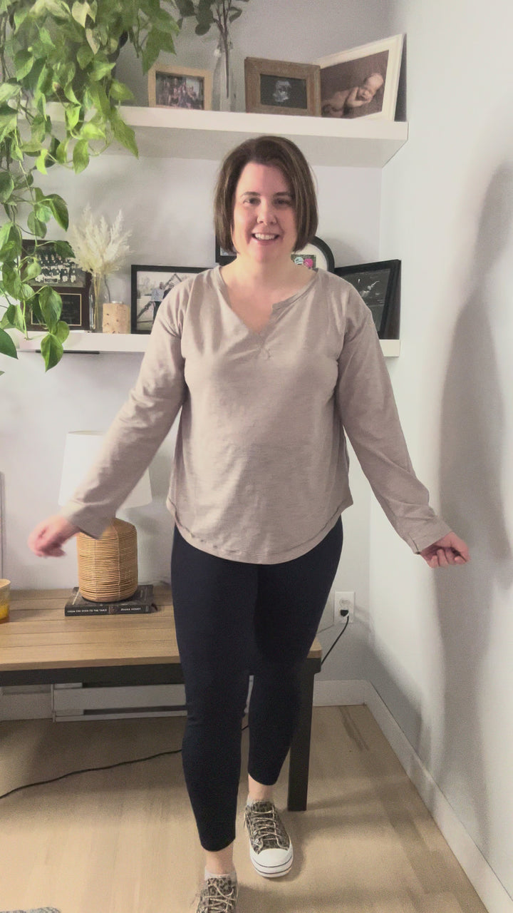 Sandy Slub Knit Long Sleeve- STONE