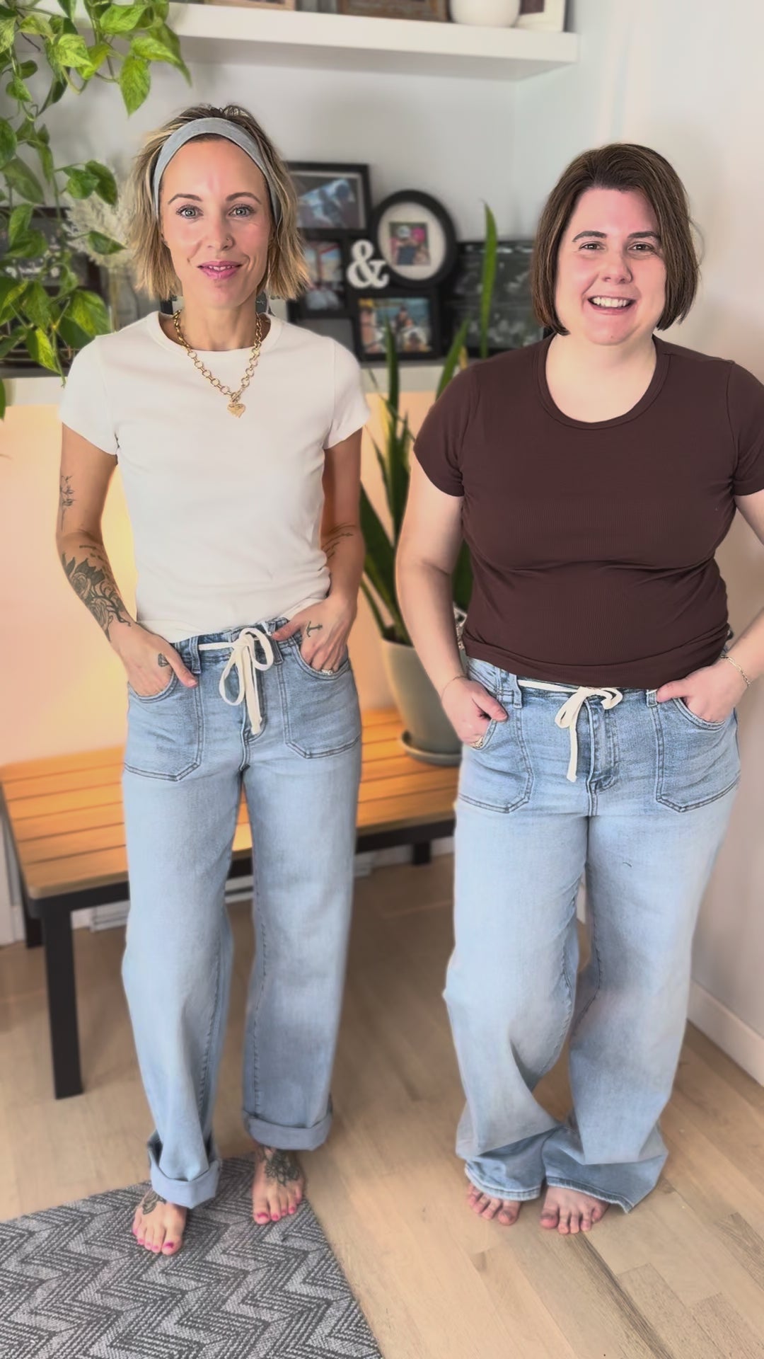 RISEN Harlet Tie Waist Relaxed Straight Leg- LIGHT WASH-FINAL SALE *24 + 30*