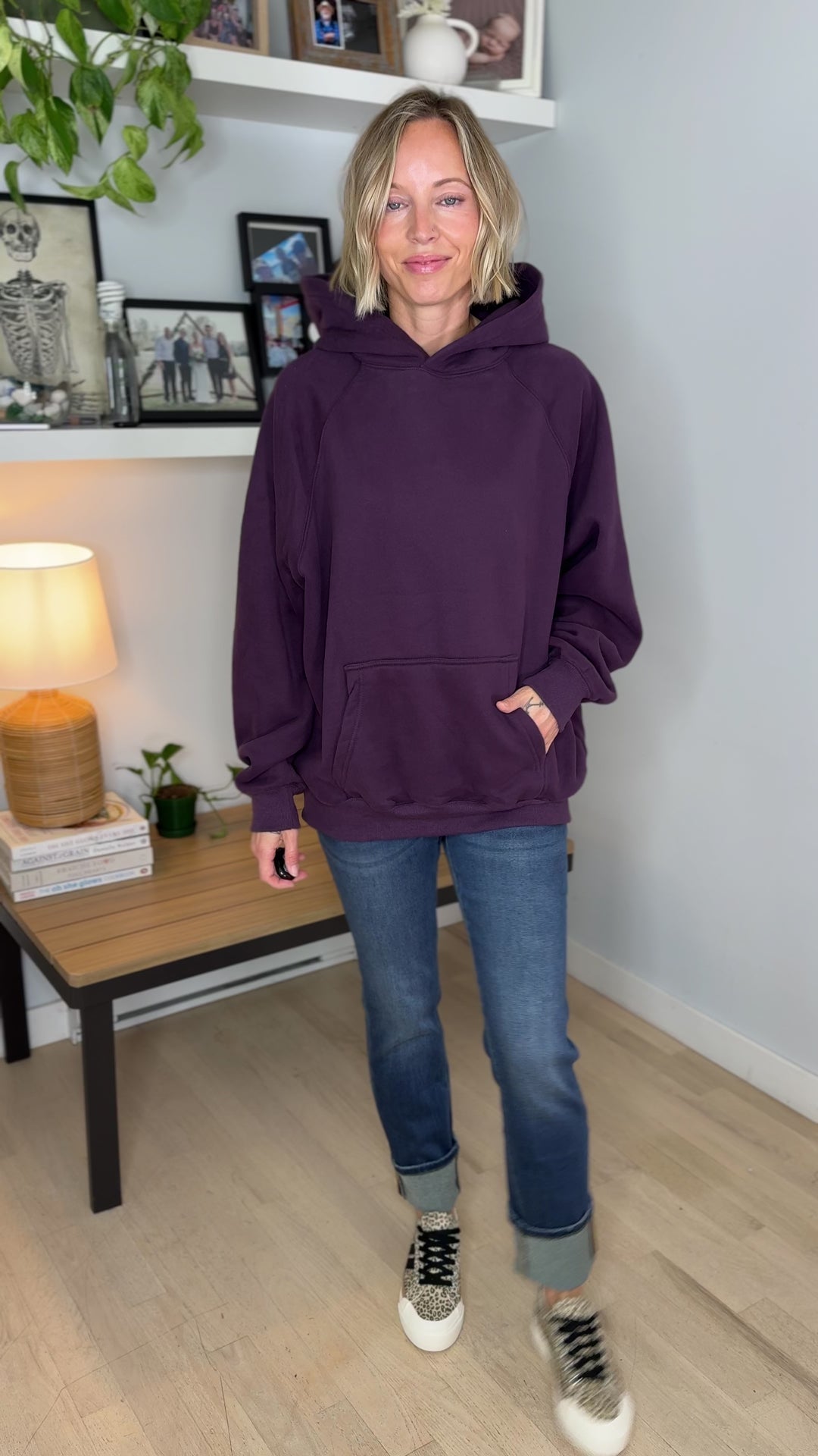 Tanis Premium Fleece Hoodie- PLUM