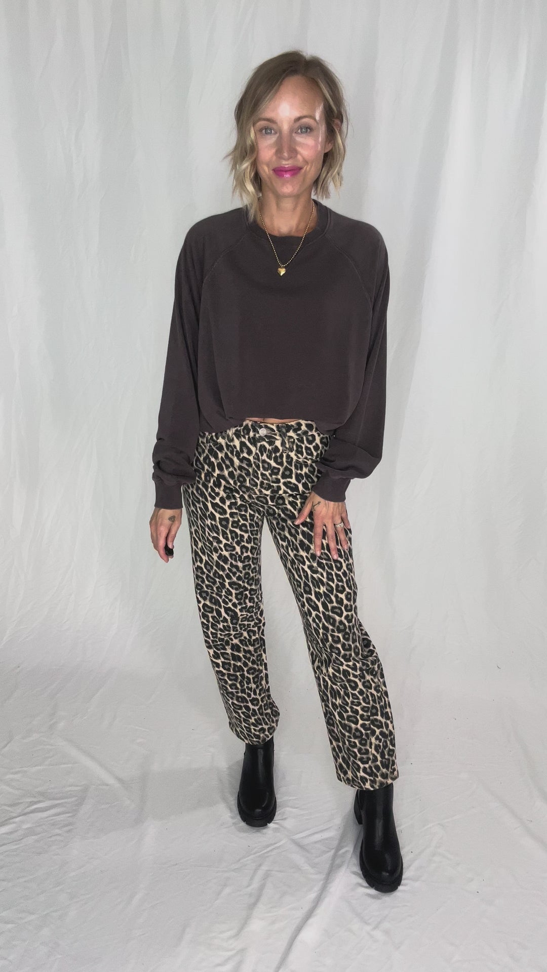 Aria Washed Pullover- DARK BROWN