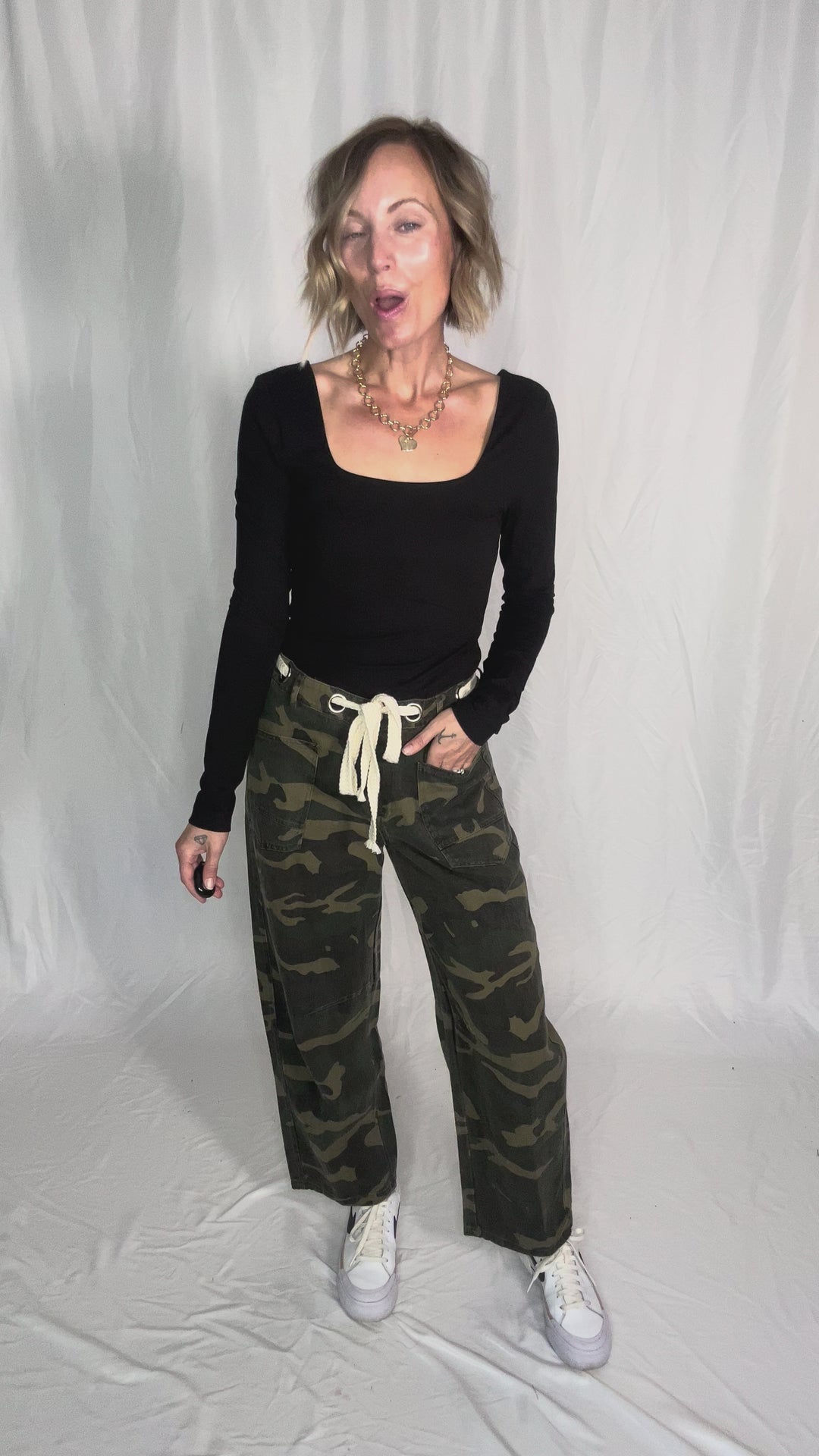 Ayla Butter Square Neck Long Sleeve Top- BLACK