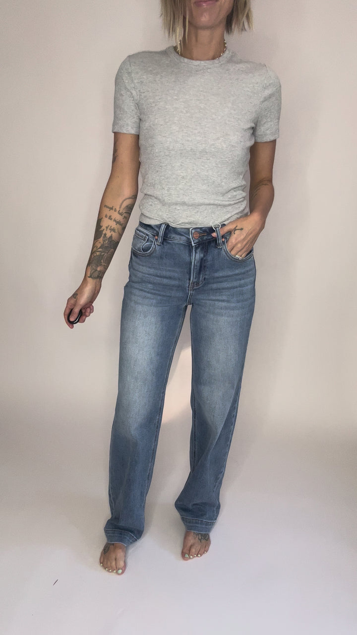 RISEN Toni High Rise Relaxed Jeans- MEDIUM WASH