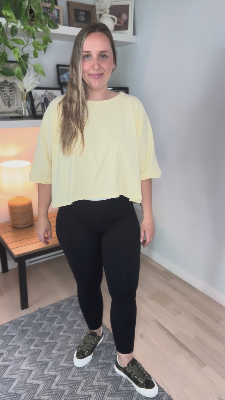 Cape Cod Stretch Cotton Boxy Tee- LEMONILLA