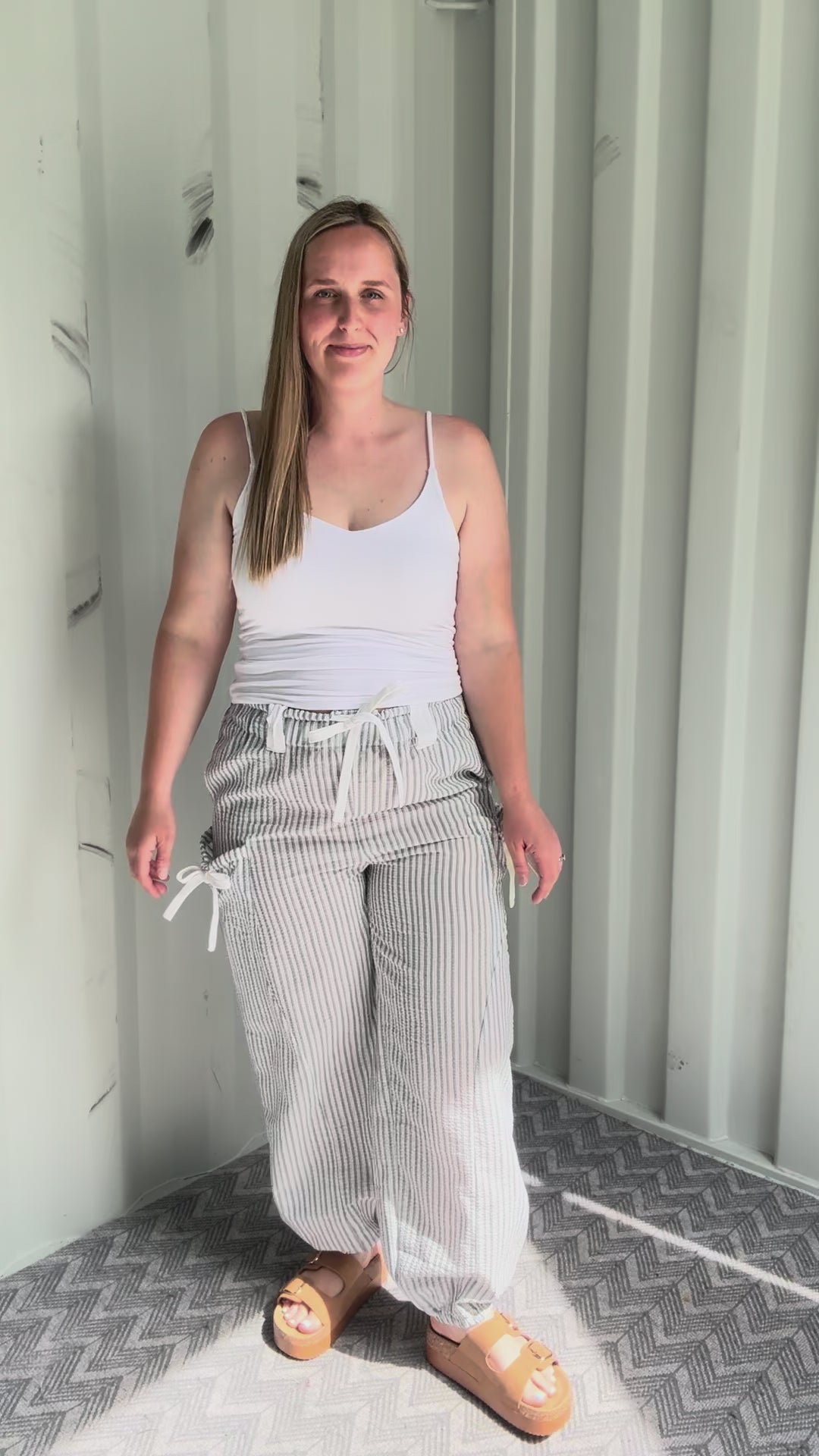 Rosaline Gauze Harem Pant- WHITE/DENIM