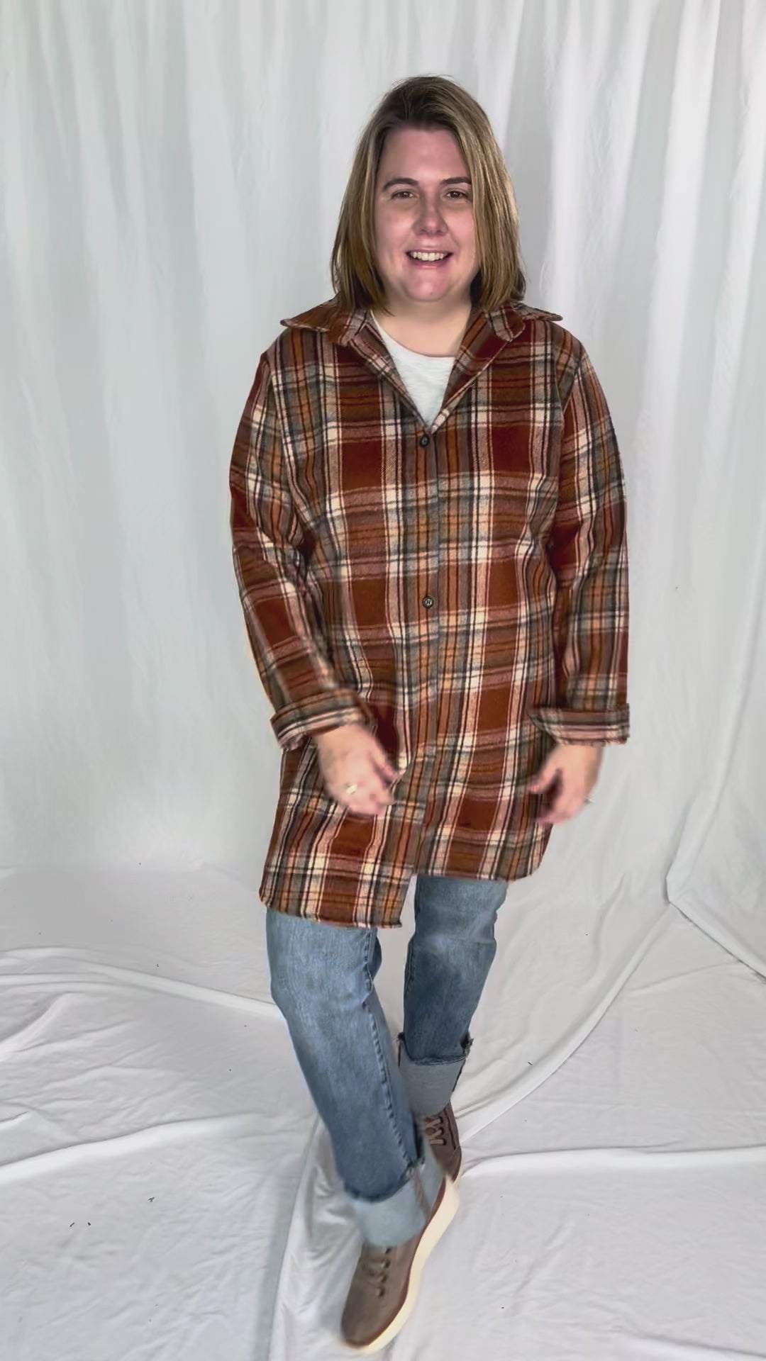 Renfrew Plaid Shacket- RUST