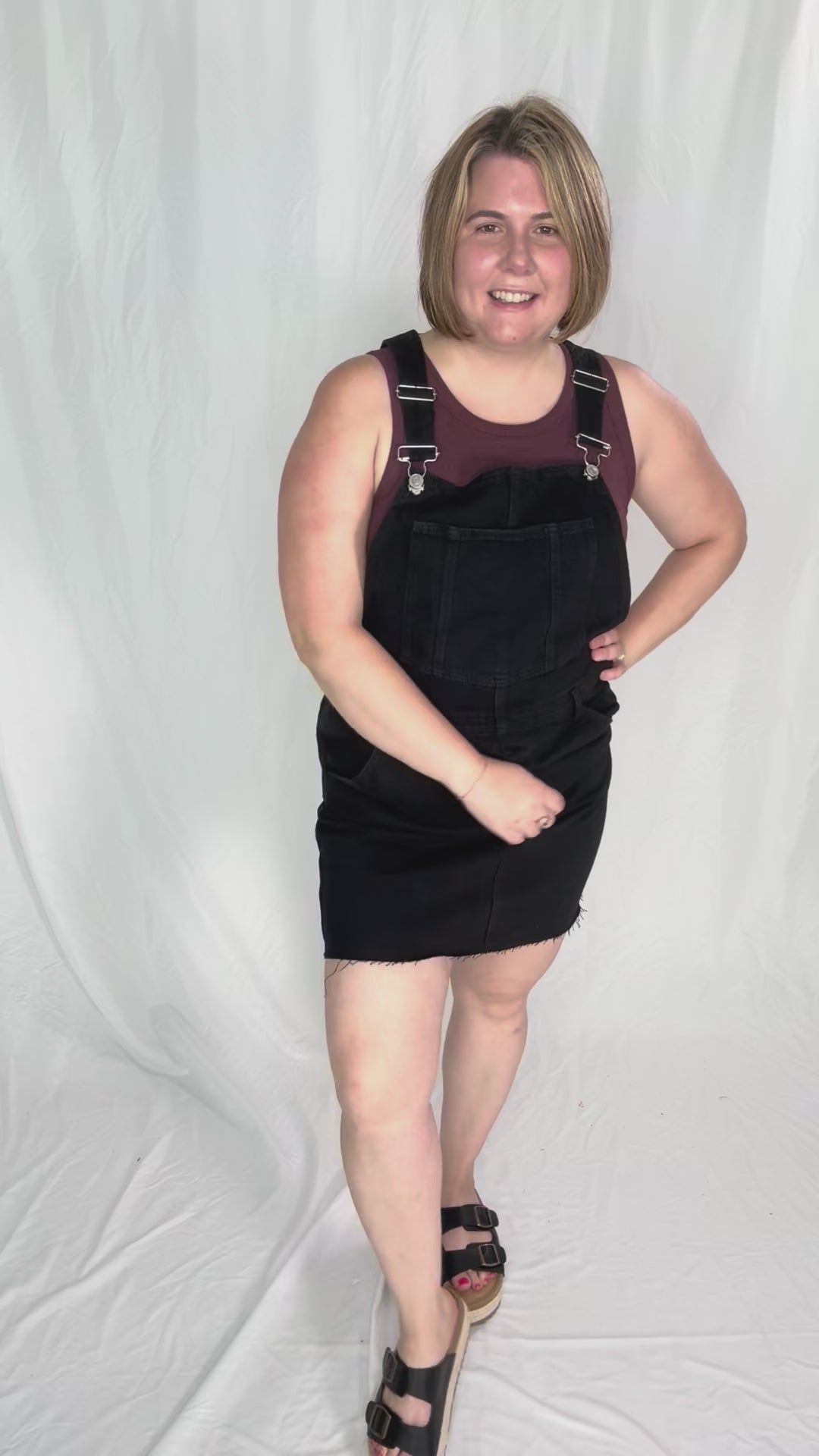 ONLY Spencer Overall Dress- WASHED BLACK-FINAL SALE
