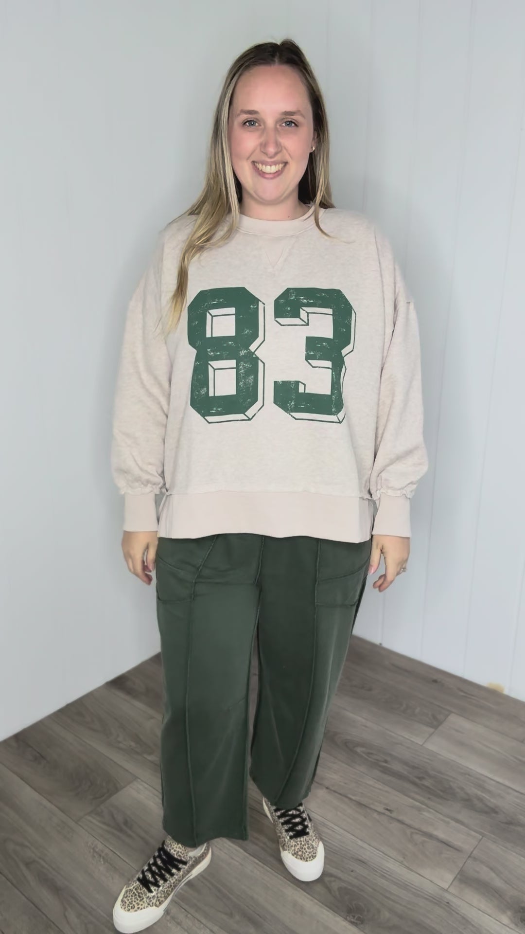 Honey Harvest Varsity Pullover- Oatmeal