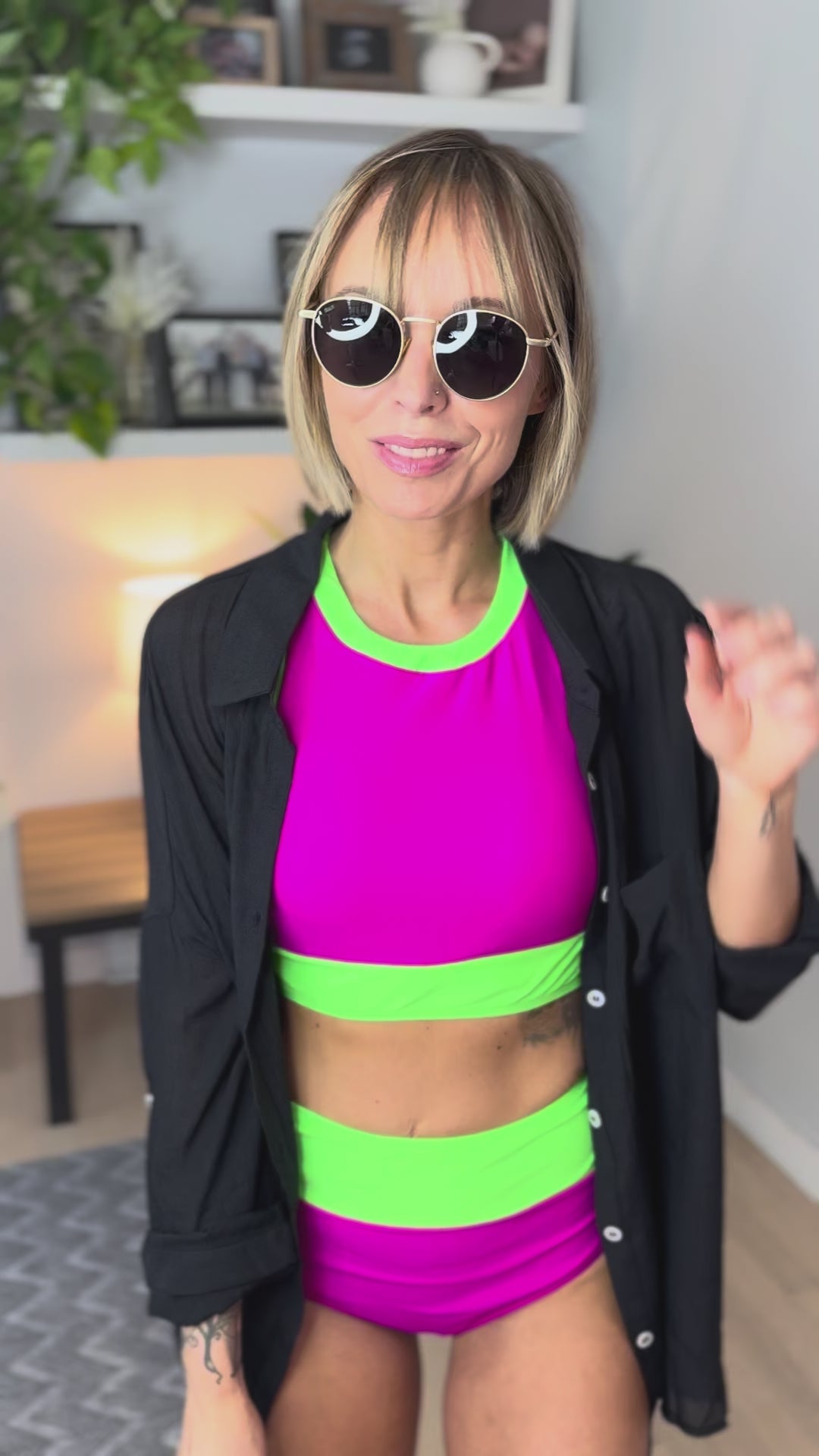 DAX Luna Polarized Round Sunglasses- BLACK