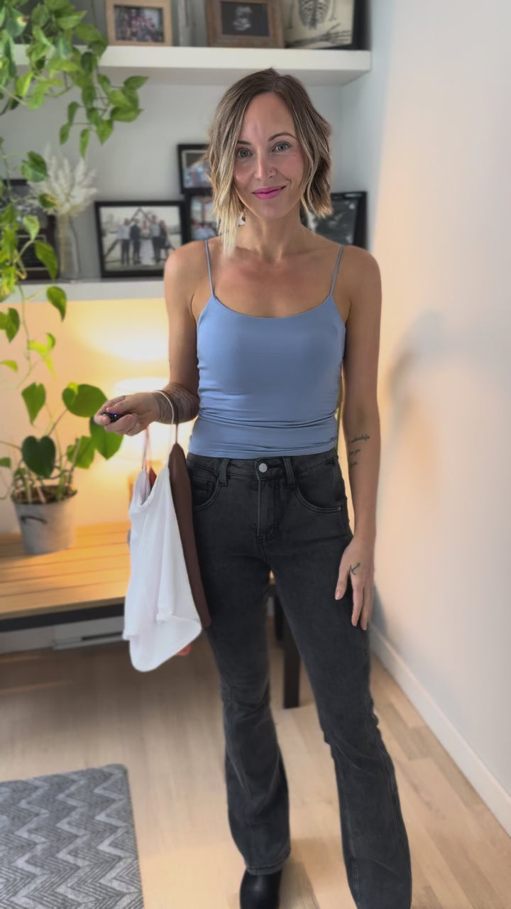 Sheri Basic Solid Cami- DENIM BLUE