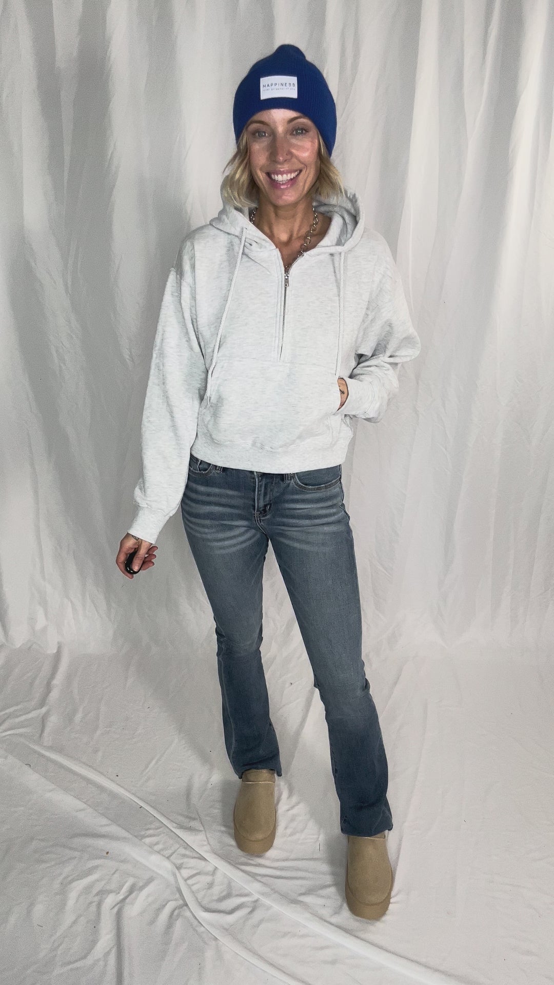 Jaxx 1/2 Zip Hoodie- HTHR GREY