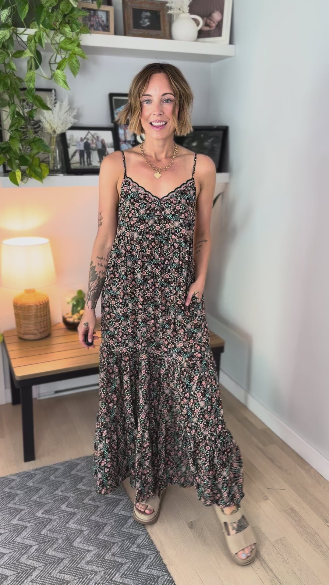 Doryn Vintage Floral Maxi Dress