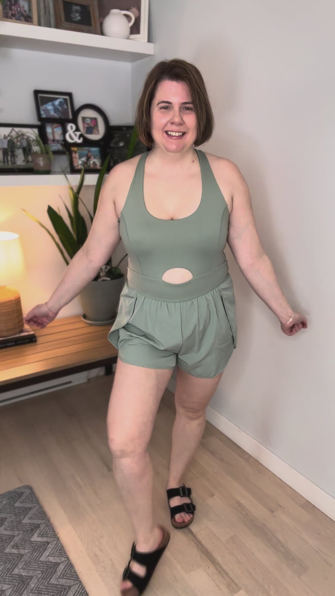 Diane Shortsie Romper- SAGE-FINAL SALE