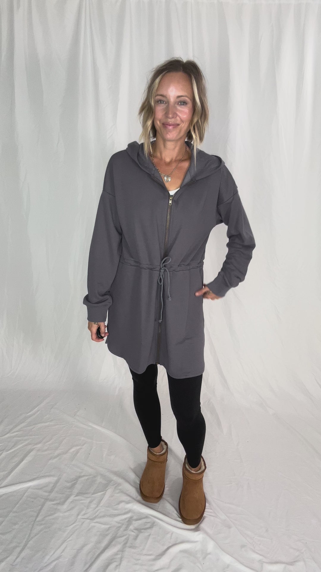 Jamee Hoodie Jacket- LT GREY