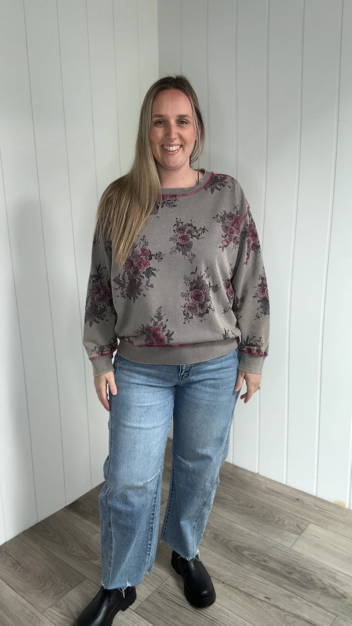 Nutmeg Floral Pullover- ASH
