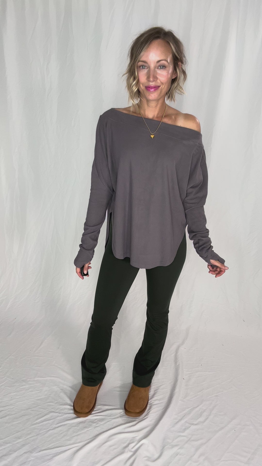 Zoey Microfleece Long Sleeve- GREY