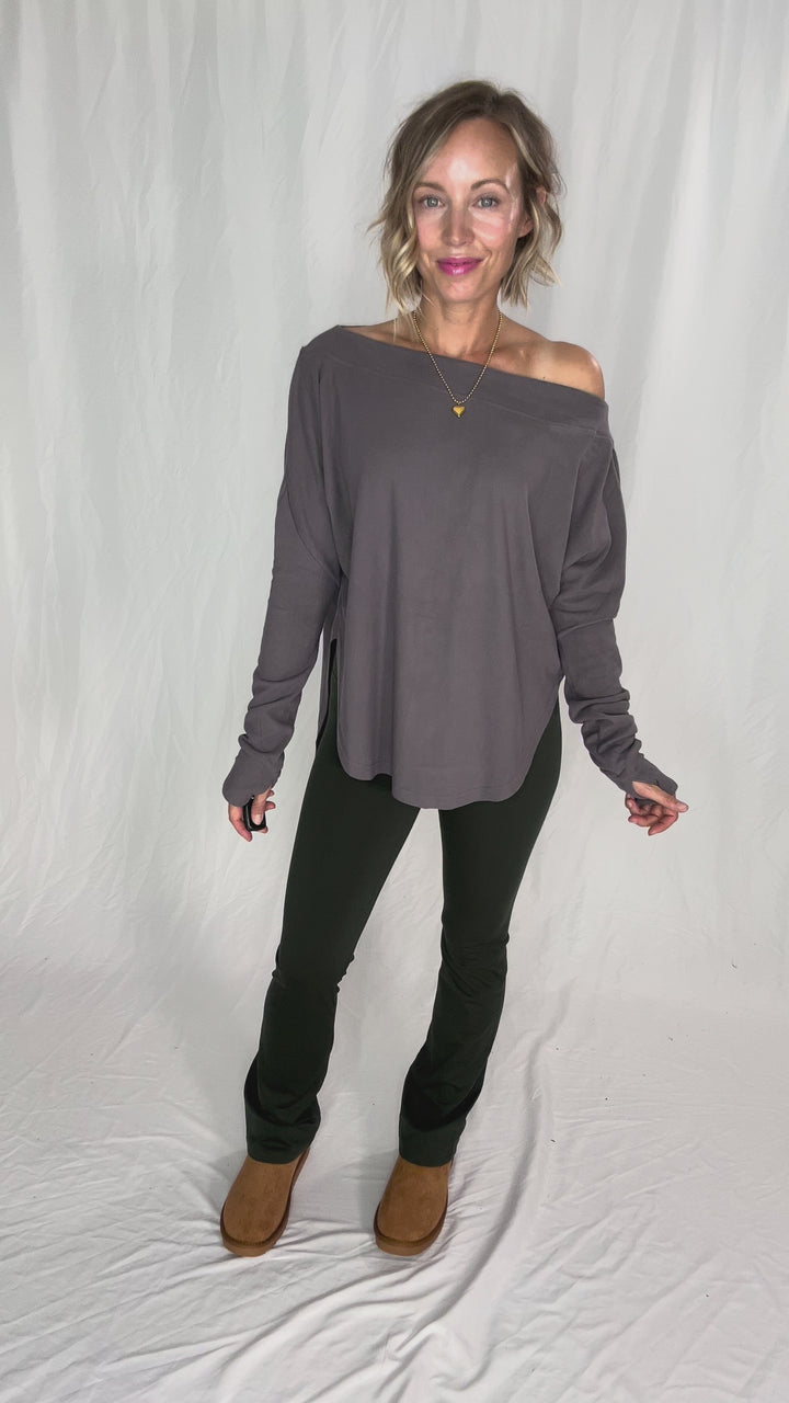 Zoey Microfleece Long Sleeve- GREY