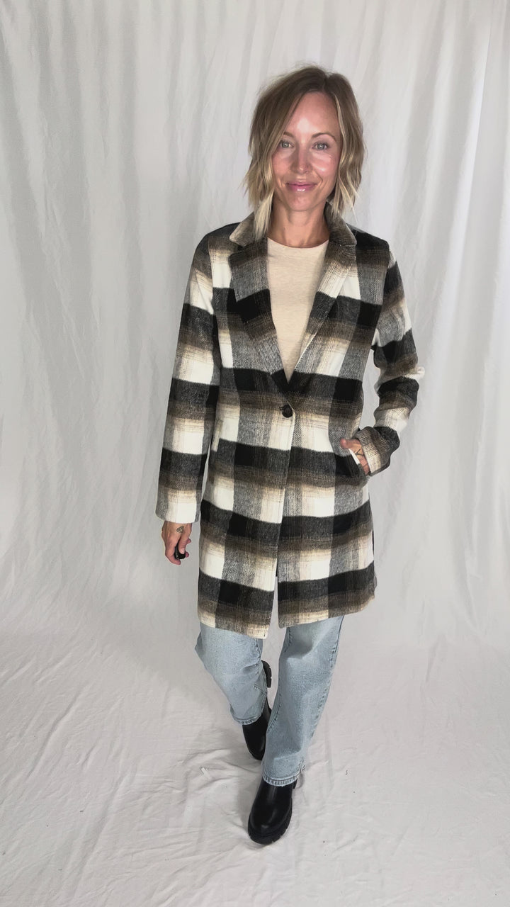 Conrad Plaid Jacket- BLACK