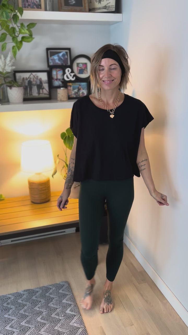 Delilah Cotton Open Back Top- BLACK