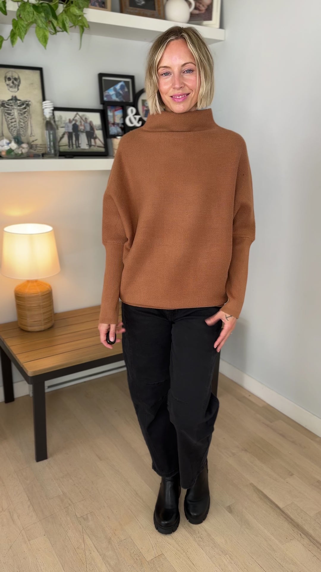 Wild Pines Dolman Sweater- DEEP CAMEL
