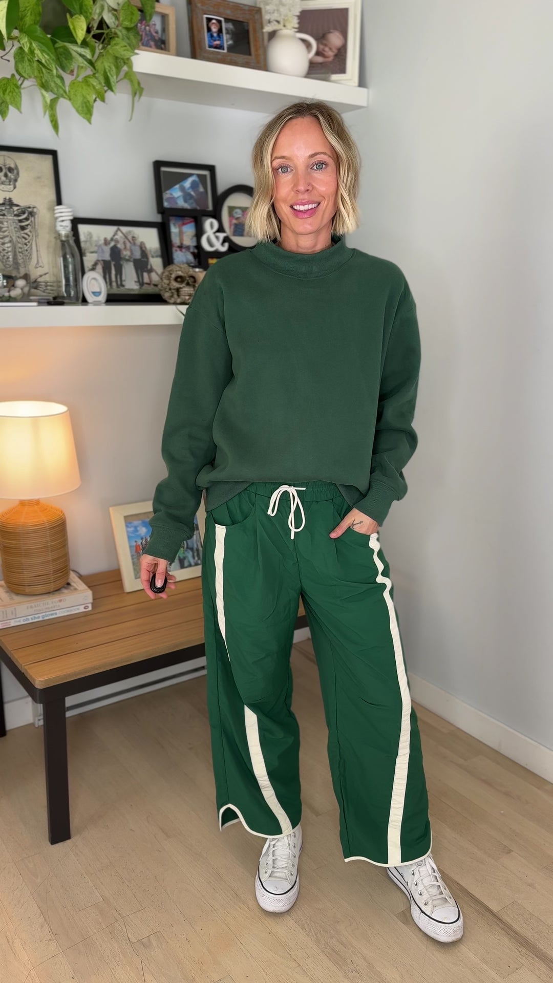 Kara Mock Neck Sweatshirt- HUNTER