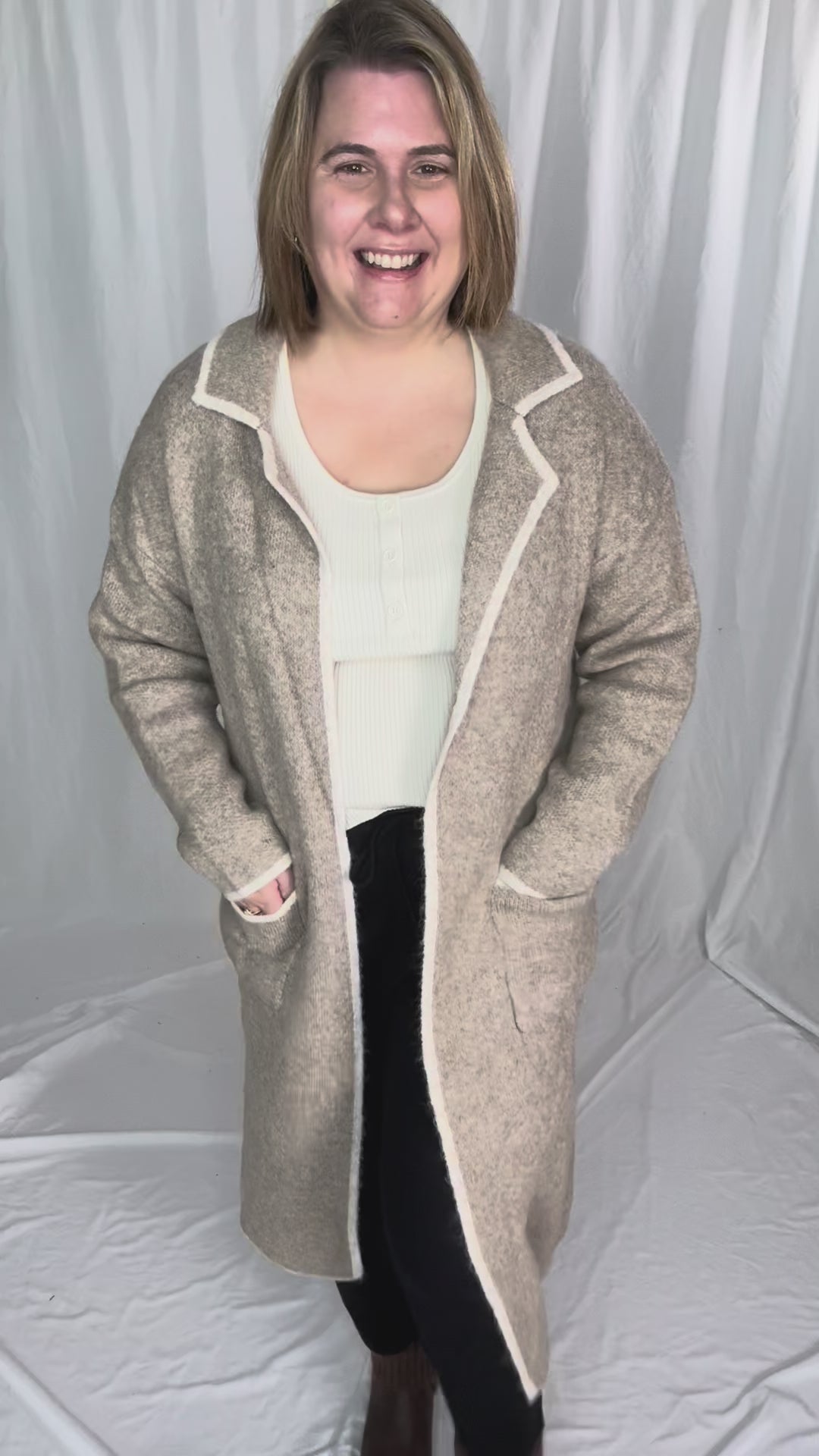 Jasper Knit Coatigan- LT MOCHA