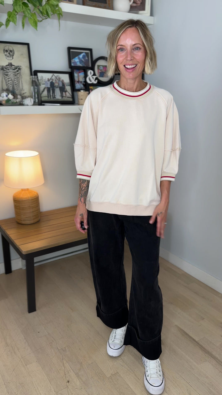 Alaina 1/2 Sleeve Pullover- NATURAL