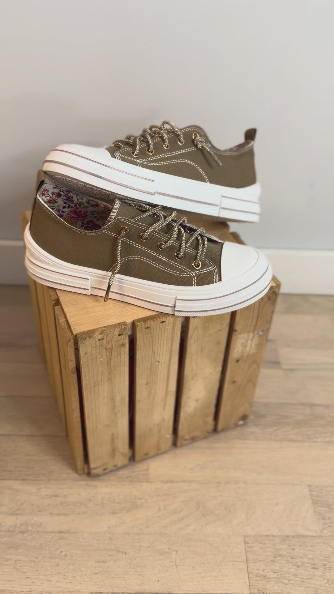 Amanda Gold Lace Sneaker- TAN