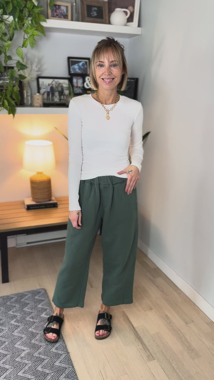 Mono B Linley Micro Ribbed Long Sleeve- BASIC WHITE