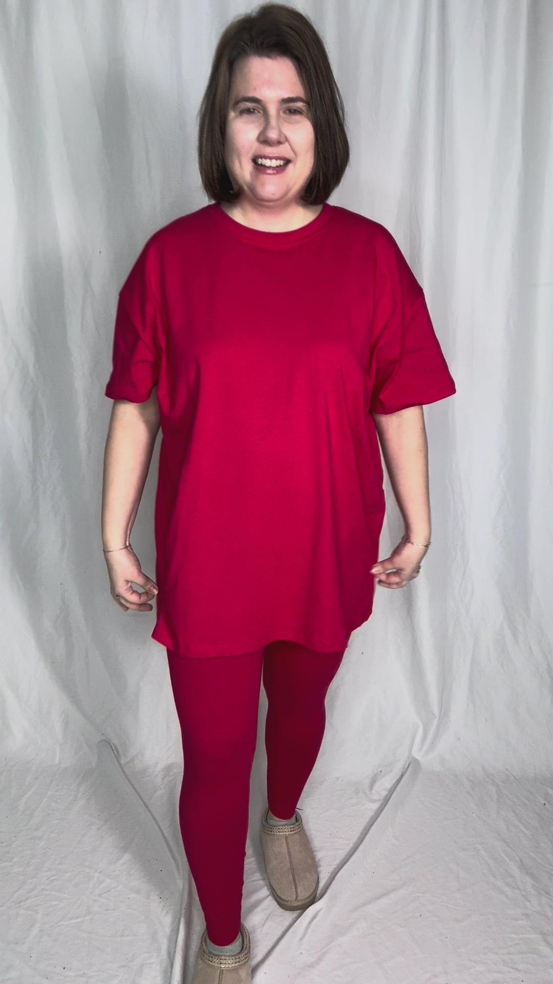 Champlain Cotton Legging Set- RUBY