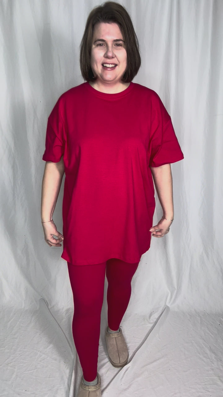 Champlain Cotton Legging Set- RUBY