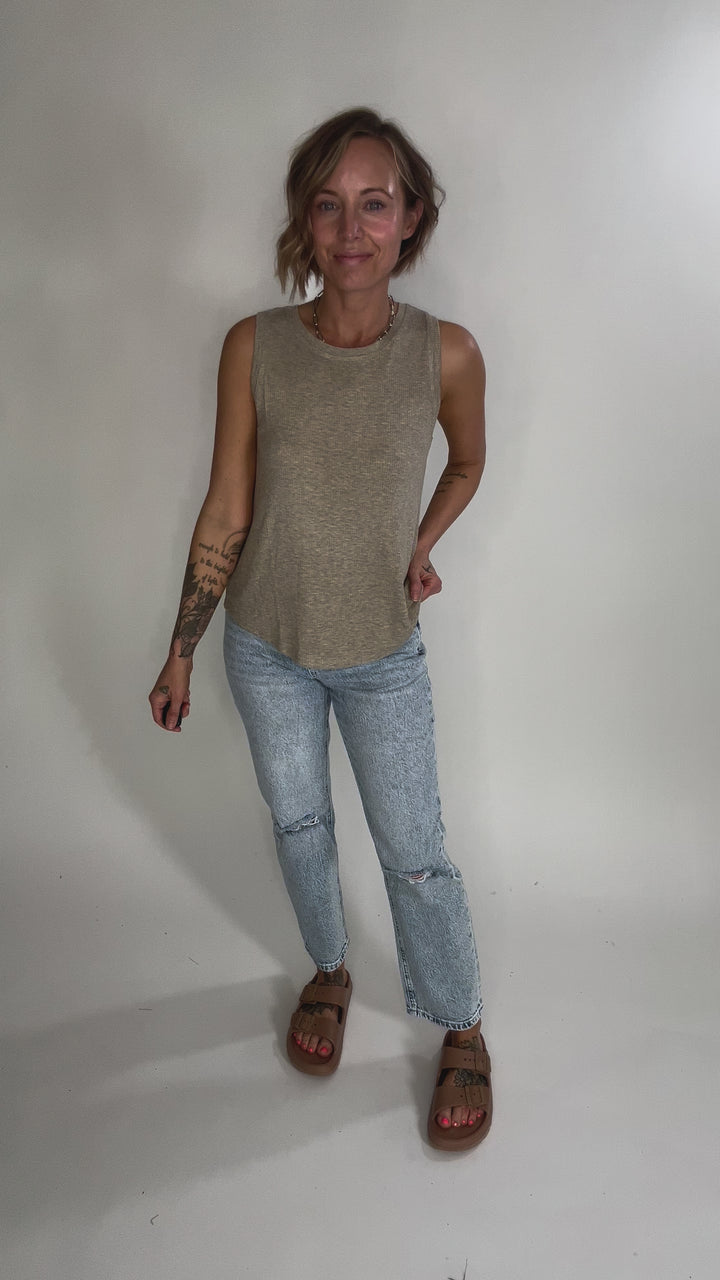 THREAD & SUPPLY Elcie Tank- CAMEL HTHR-FINAL SALE