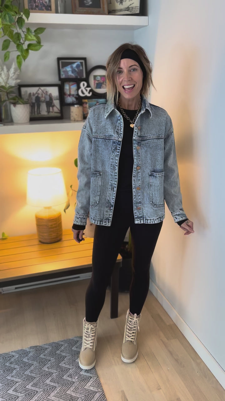 Petra Vintage Denim Jacket- ACID WASH