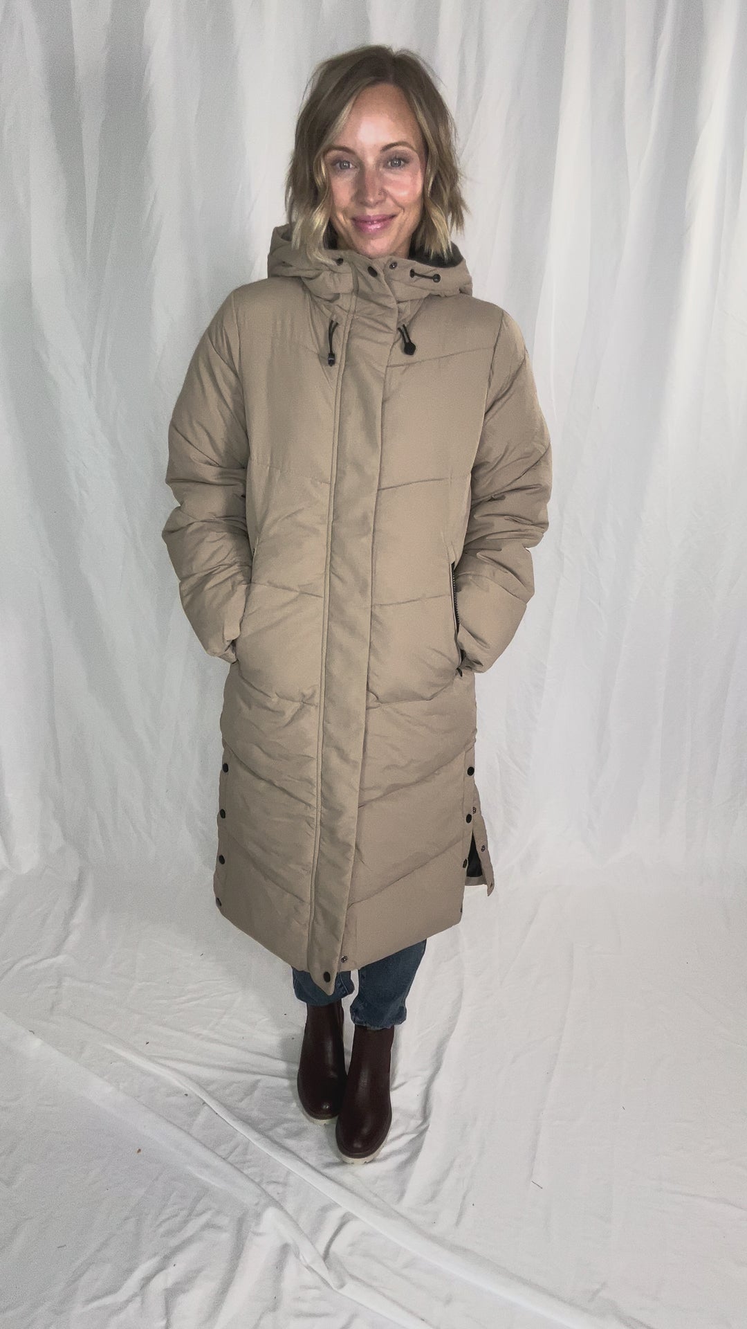 ONLY Maggi Long Puffer Coat- SILVER MINK