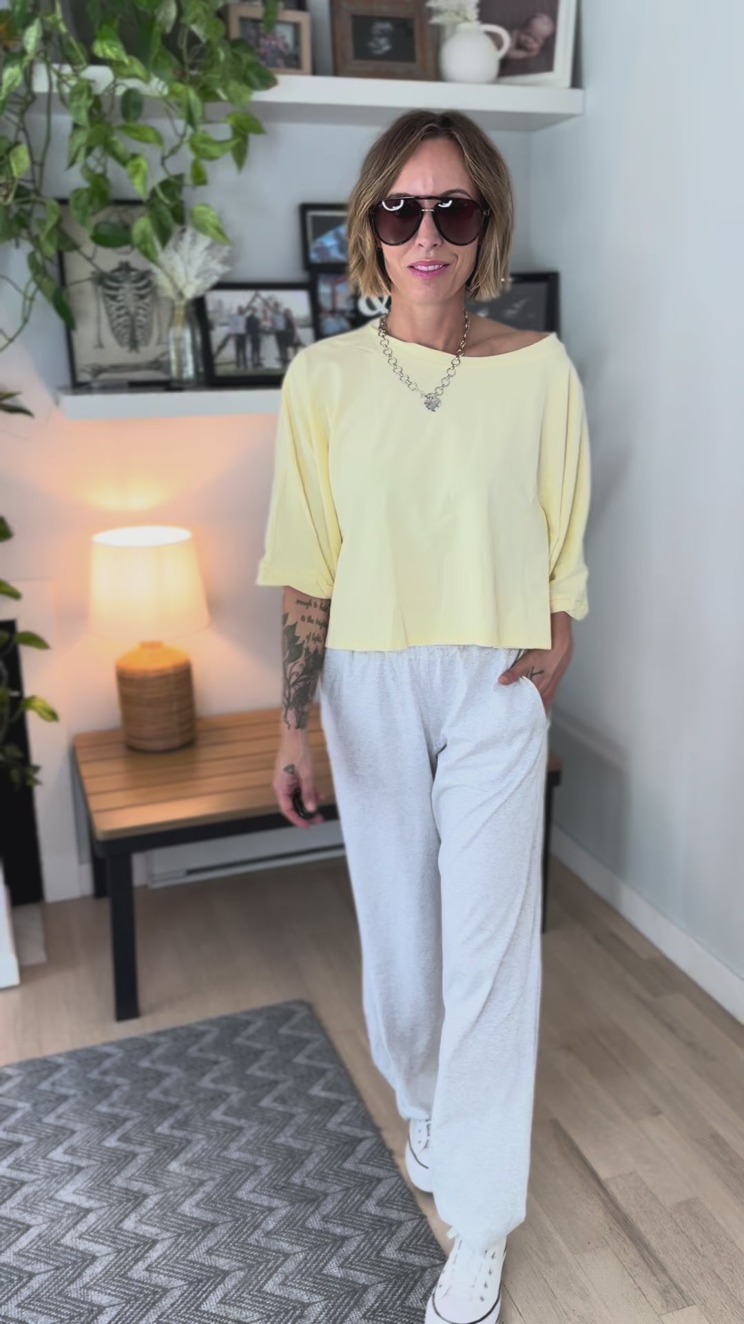 Cape Cod Stretch Cotton Boxy Tee- LEMONILLA