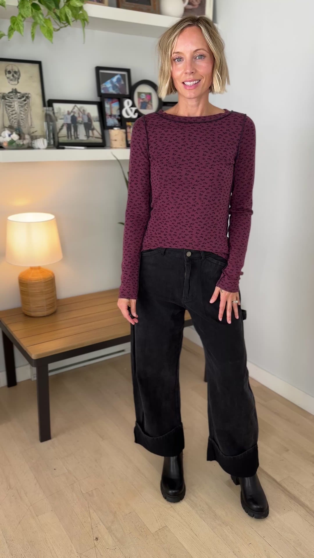 Fireside Floral Long Sleeve- MULBERRY
