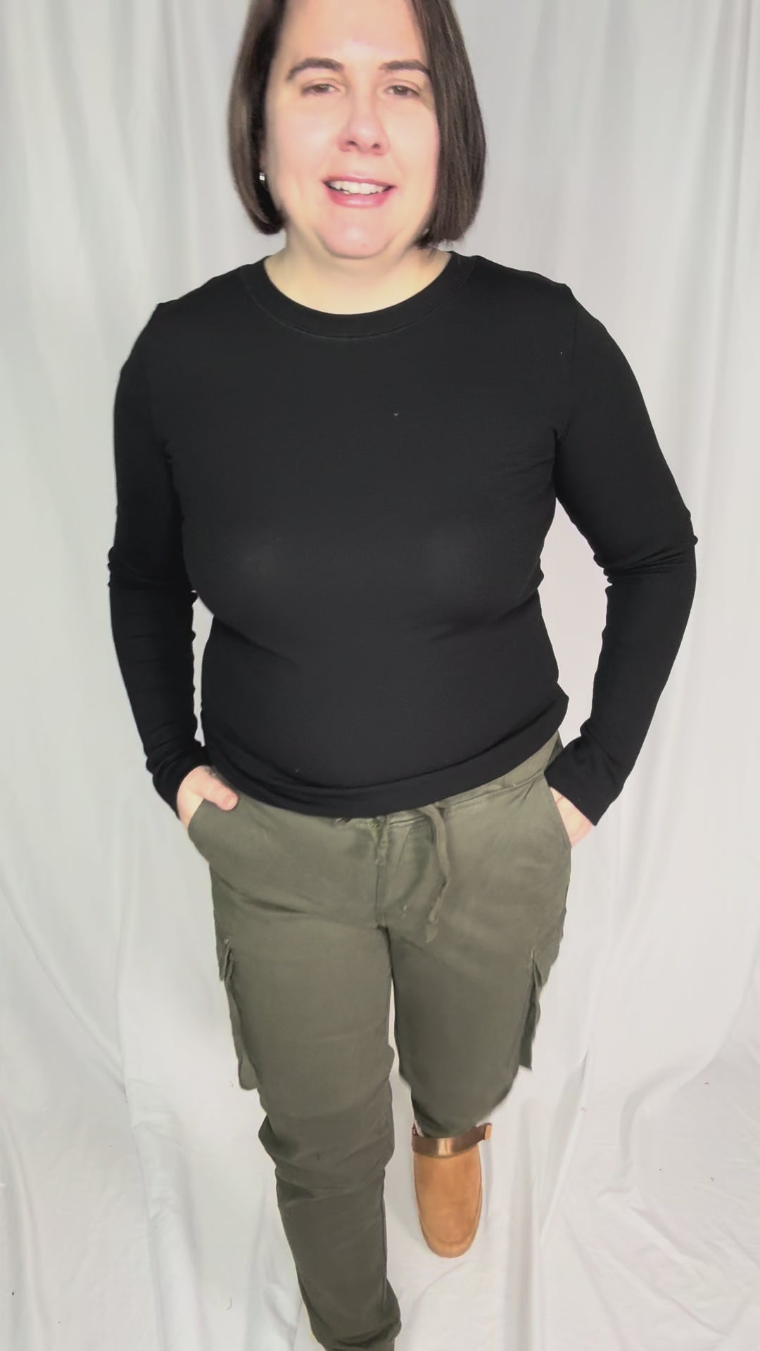 Beth Ribbed Long Sleeve- BLACK